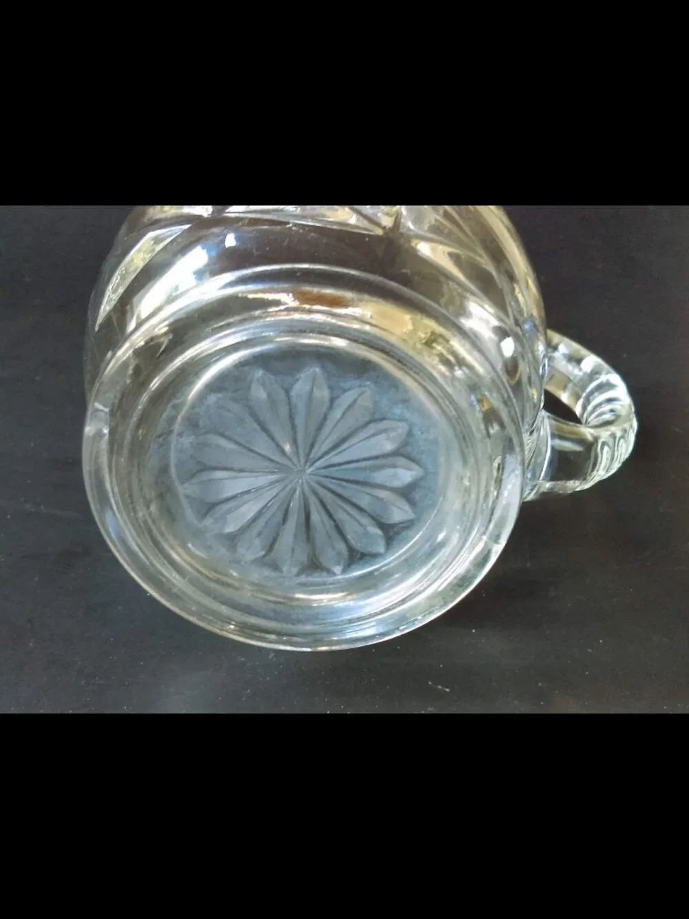 Anchor Hocking Pint Pitcher Star Of David 1960's Clear Glass Starburst Vintage